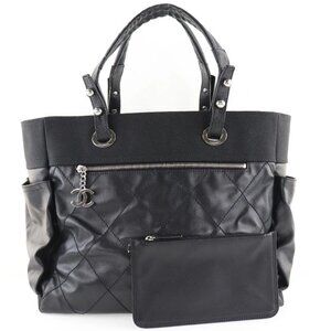 CHANEL Paris Biarritz GM Tote Bag A34210 black PVC Women
